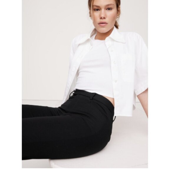 Banana Republic SLOAN High Rise STRAIGHT Pants Black Size 12 | RT$100 | #754557 - Picture 3 of 7